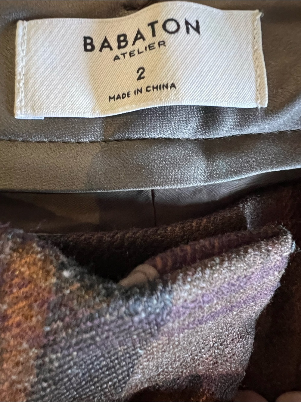Babaton Nightscape pleated wool blend plaid pants size 2 excellent condition - Picture 10 of 12